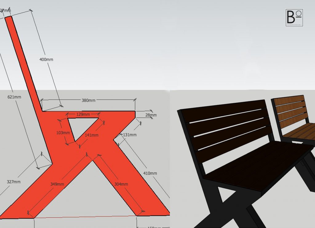 rendering bankjes op maat gemaakt